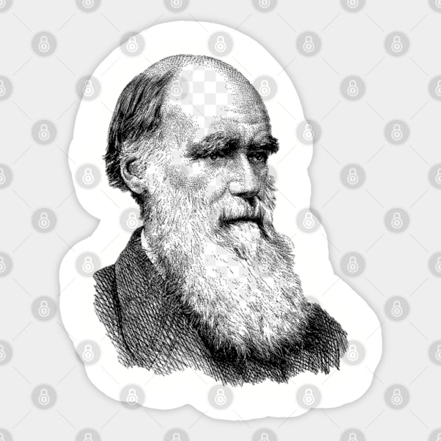 Charles Darwin Sticker by Among the Leaves Apparel